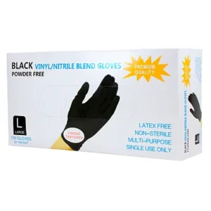 Перчатки нитро винил неопудренные черные l, 100шт./ 50пар/уп