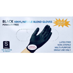 Перчатки нитро винил неопудренные черные s, 100шт./ 50пар/уп